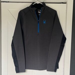 Spyder Men’s Charcoal and Black Outbound Quarter-Zip Pullover